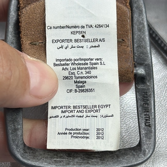 (H) Jack & Jones Men's Vintage Buffalo Leather Belt,Made in Italy, Brown,Size 85 - Picture 10 of 14